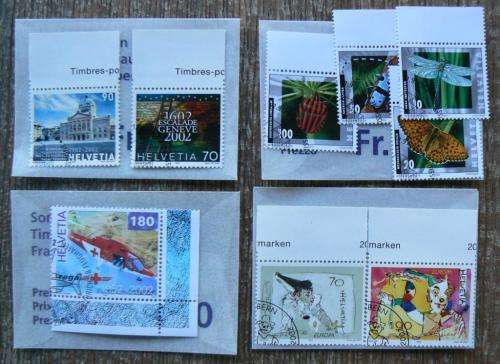 Switzerland 2002 lot of 21 officially cancelled stamps, sheets & blocks + FDCs - CV$350+