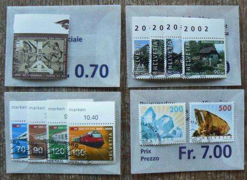 Switzerland 2002 lot of 21 officially cancelled stamps, sheets & blocks + FDCs - CV$350+