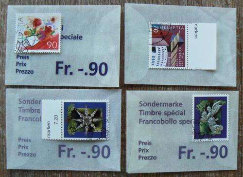 Switzerland 2001 lot of 30 officially cancelled stamps and sheet of 8 + blocks + 13 FDCs, CV$220+