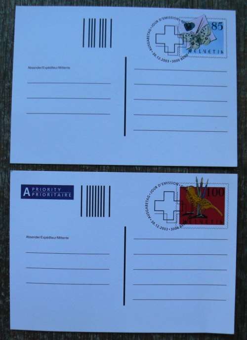 Switzerland 2003 lot of 33 officially cancelled stamps, blocks & sheets, 21FDCs, 5 postcards + extra