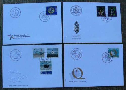 Switzerland 2003 lot of 33 officially cancelled stamps, blocks & sheets, 21FDCs, 5 postcards + extra