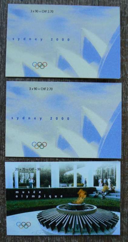 Switzerland 2000 lot of 36 officially cancelled stamps, 4 booklets + card with block of 4 - CV$150+