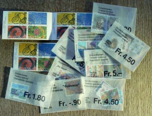 Switzerland 1996 lot of 26 officially cancelled stamps + block of 4 + booklet - CV$70+
