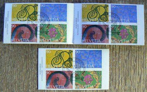 Switzerland 1996 lot of 26 officially cancelled stamps + block of 4 + booklet - CV$70+