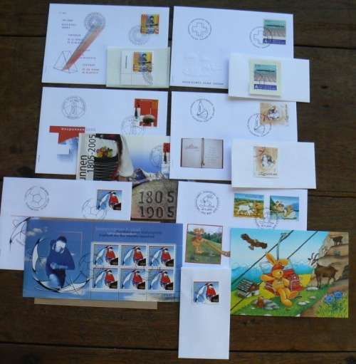 Switzerland 2005 near-complete lot of officially cancelled stamps & FDCs - CV$500+