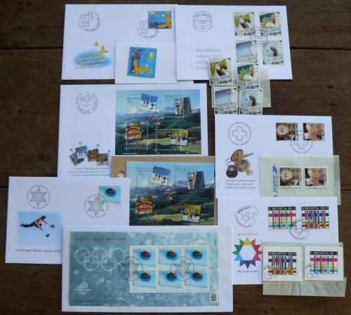 Switzerland 2005 near-complete lot of officially cancelled stamps & FDCs - CV$500+