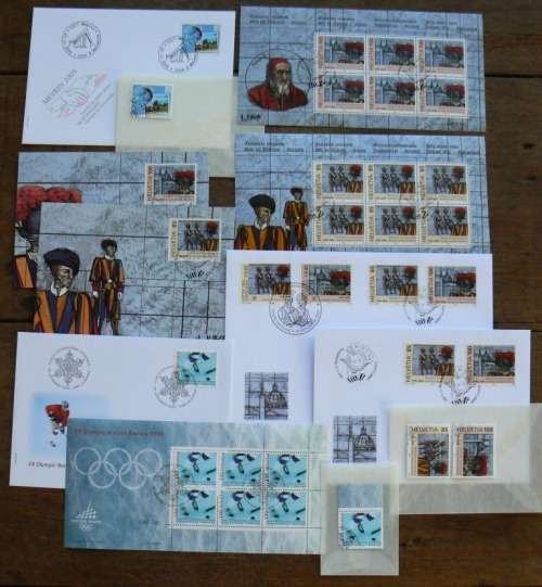 Switzerland 2005 near-complete lot of officially cancelled stamps & FDCs - CV$500+