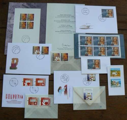 Switzerland 2005 near-complete lot of officially cancelled stamps & FDCs - CV$500+