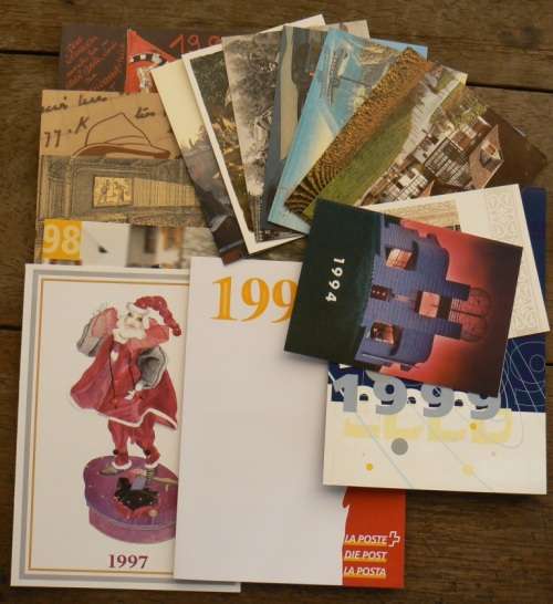 Switzerland lot of 16 official Christmas & New Years cards 1980-1999 - CV$70+
