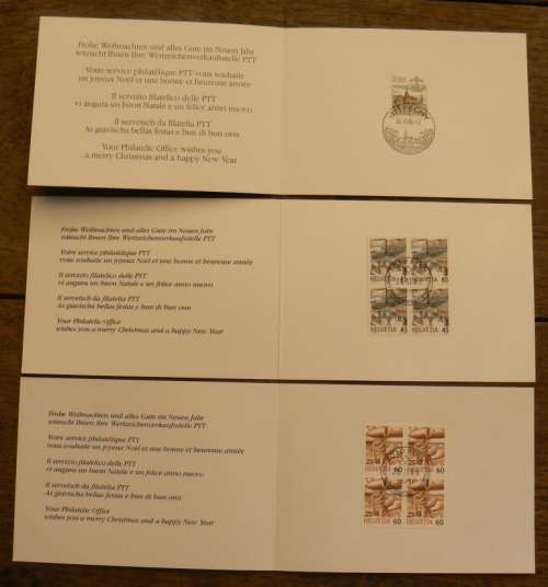 Switzerland lot of 16 official Christmas & New Years cards 1980-1999 - CV$70+