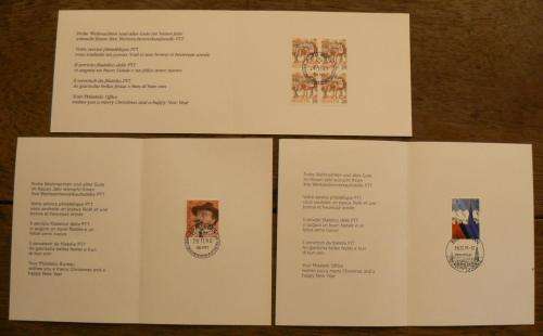 Switzerland lot of 16 official Christmas & New Years cards 1980-1999 - CV$70+