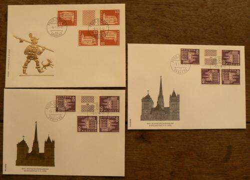 Switzerland 1973 & 1976 lot of 3 tête-bêche FDCs