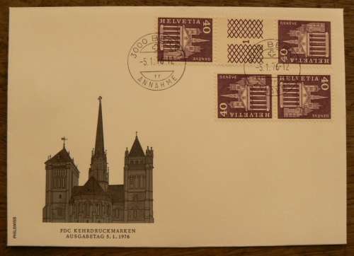Switzerland 1973 & 1976 lot of 3 tête-bêche FDCs