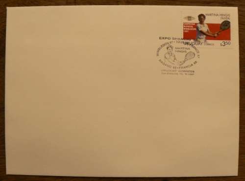 Uruguay 1997 special Martina Hingis cover & cancellation - rare, only 500 issued