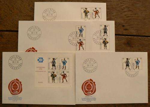 Switzerland 1974 full set of 5 Internaba FDC variants