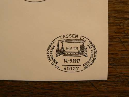 Switzerland 1997 special issue cover 65 Years of Zeppelin over Zurich with German stamp