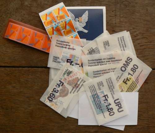 Switzerland 1995 lot of 30 officially cancelled stamps & other high values - CV$185+