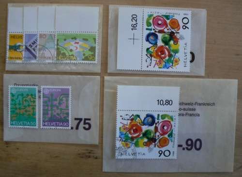 Switzerland 1988 lot of 44 stamps - 22 MNH & 22 officially cancelled, in original envelopes CV$60+