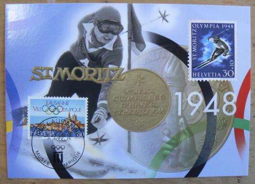 Switzerland 1998 special issue postcards x2 Winter Olympics Nagano double cancelled Bern & St Moritz