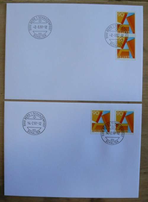 Switzerland 1995 & 1997 lot of 5 FDCs A-post, including rare 1997 issues