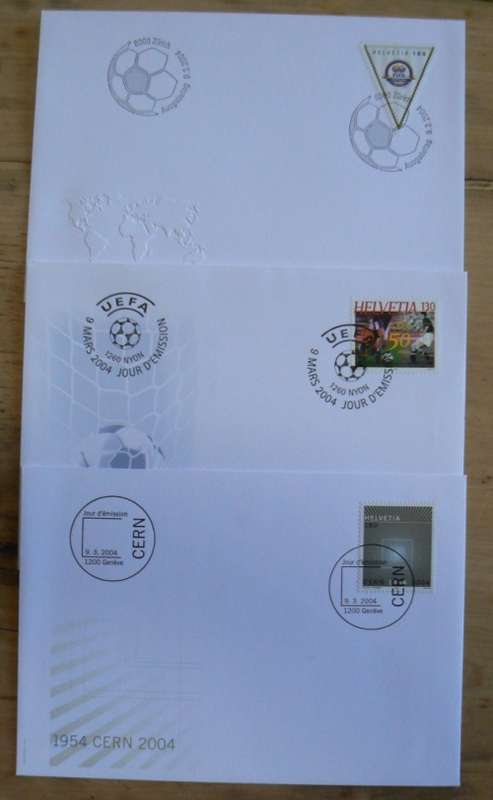 Switzerland 2004 lot of 31 officially cancelled stamps + blocks & sheets + 24 FDCs + 7 cards