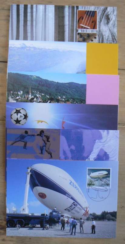 Switzerland 2004 lot of 31 officially cancelled stamps + blocks & sheets + 24 FDCs + 7 cards