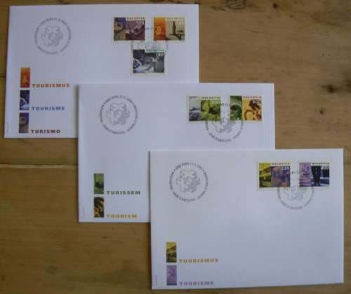Switzerland 2000 & 2001 lot of 3 FDCs - tourism