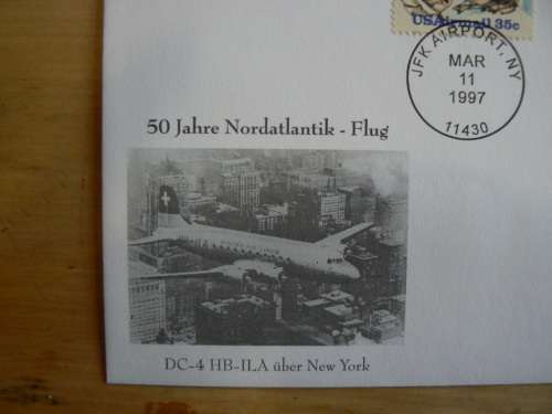 Switzerland 1997 special dual issue cover with USA - dual cancellation Swissair