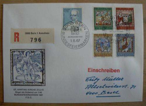 Switzerland 1967 special issue registered & addressed Pro Patria FDC