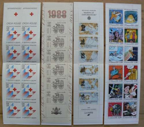 1988 France lot of 41 MNH stamps + 2 PhilexFrance 89 items + 4 booklets - CV$110