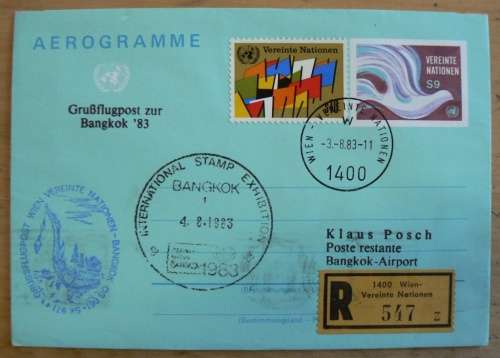 United Nations Lot of 11 Return Flight Covers 1982-1984