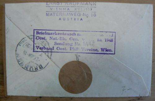 1950 Austria cover to Switzerland - express, airmail, registered, with 10s stamp