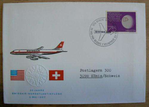 1967 Switzerland lot of 11 covers 20 years of Swissair North Atlantic flights - 4 types