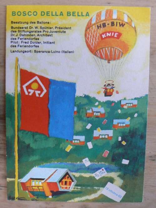 1962 Switzerland balloon post card Bosco Della Bella Ticino *rare