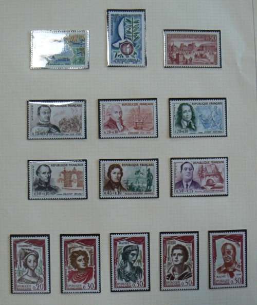 1961 France lot of 44 MNH stmps + 1 imperf + 1 booklet on 4 pages - CV$120