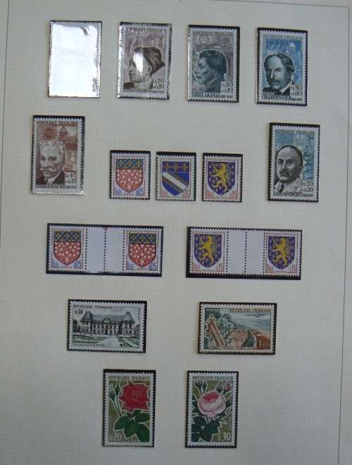 1962 France lot of 43 MNH stamps + booklet + 2 gutter pairs on 4 pages - CV$80