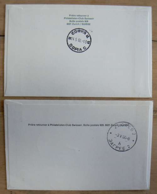 Switzerland lot of 4 Swissair first flight covers - 3 registered - 1966 & 1971