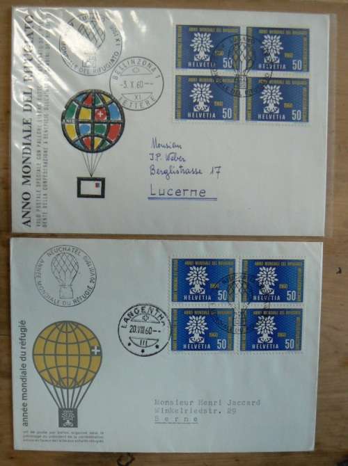 1960s Switzerland lot of 6 balloon post items
