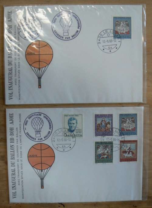 1960s Switzerland lot of 6 balloon post items