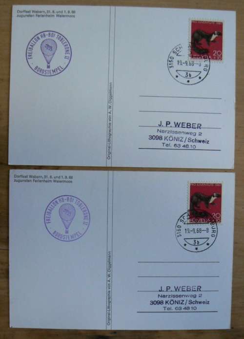 1960s Switzerland lot of 6 balloon post items