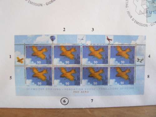 2001 Switzerland full set of 8 Pro Aero FDCs #108 of only 1000 printed