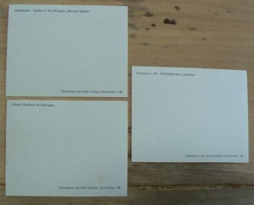 Frankfurt Germany 9 unused small photocards by Rolf Kellner - circa 1930