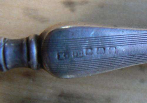 Antique 1920 sterling silver handled shoehorn & button hook - ES Barnsley & Co Birmingham