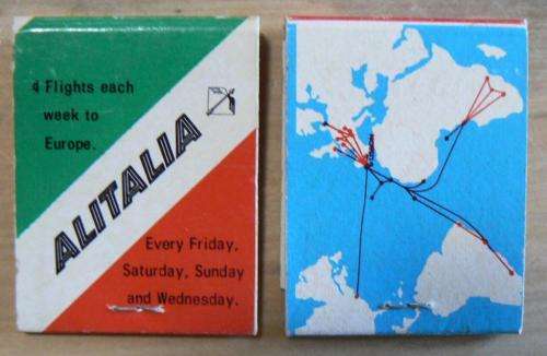 2 rare Booklite Match Co 1960s matchbooks - Alitalia & TAP Portuguese Airways - unused