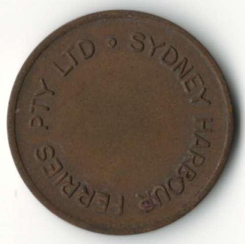 Sydney harbour ferry token, brass - used in turnstiles