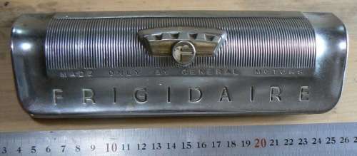 Vintage chrome Frigidaire GM General Motors emblem