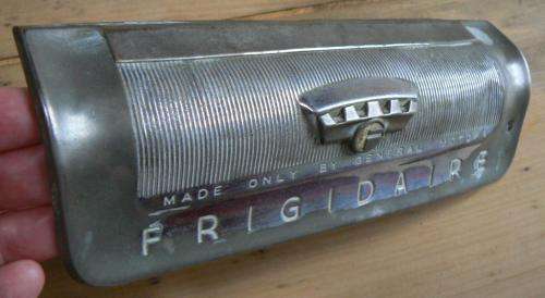 Vintage chrome Frigidaire GM General Motors emblem