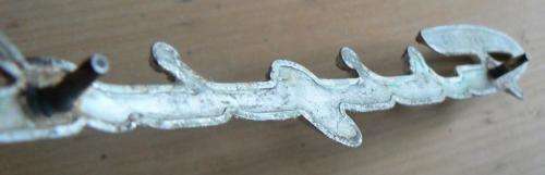 Vintage metal Frigidaire GM General Motors emblem - iconic typeface logo, numbered 5897848