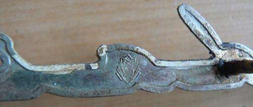 Vintage metal Frigidaire GM General Motors emblem - iconic typeface logo, numbered 5897848