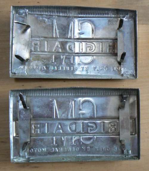 Vintage GM Frigidaire refrigerator emblem, circa 1940s x2